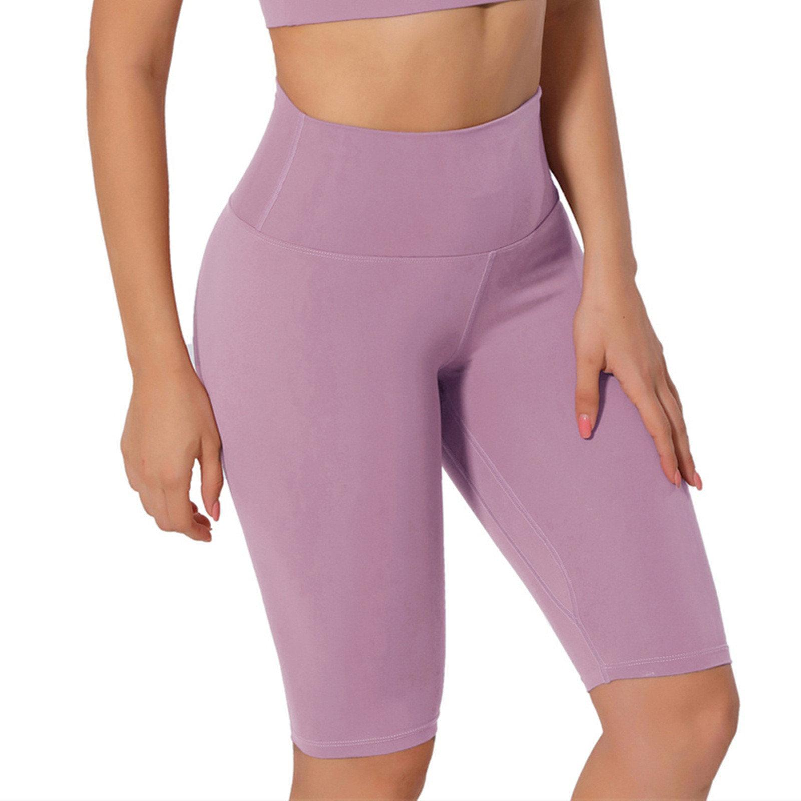 Leggings de cintura alta con cinco puntos para mujer: pantalones de fitness, running y yoga con bolsillos